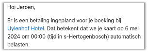 tekst uit de e-mail